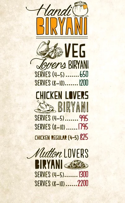 Biryani Blues menu 