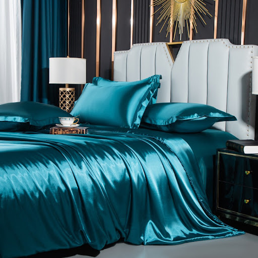 Title 23, Washed Silk Bed Sheet Four-piece Bedding Set fo...