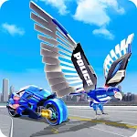 Cover Image of Unduh Flying Police Bike Eagle Transform Robot Bike Game  APK