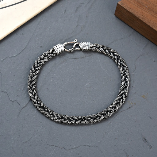 Title 5, Sterling Silver Heavy Industry Fox Tail Woven H...