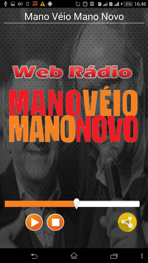 Android application Web Rádio Mano Véio Mano Novo screenshort