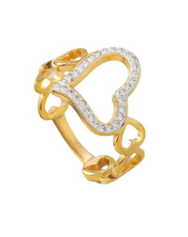 Bague Coeur Creux en Acier Inoxydab - 2
