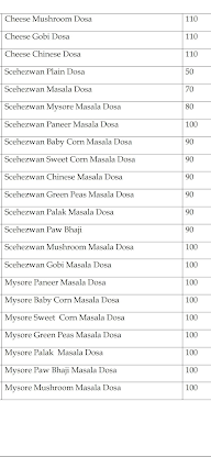 A1 99 Variety Dosa Corner menu 2