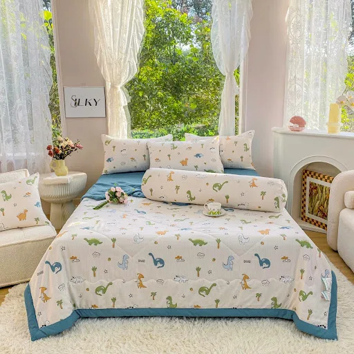 Bộ Drap & Chăn Chần Cotton Đũi (5 món) #CDM 140x200x20cm 14F5CDM41 Rio House