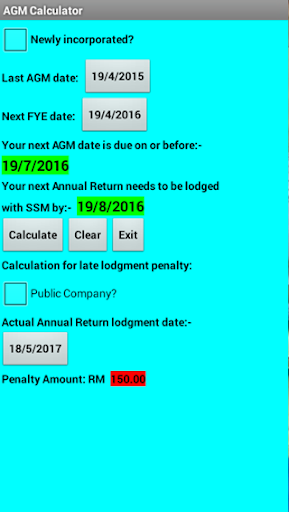 Malaysia AGM Calculator