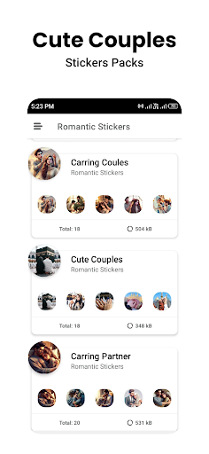 Screenshot Romantic Stickers WASticker.ly