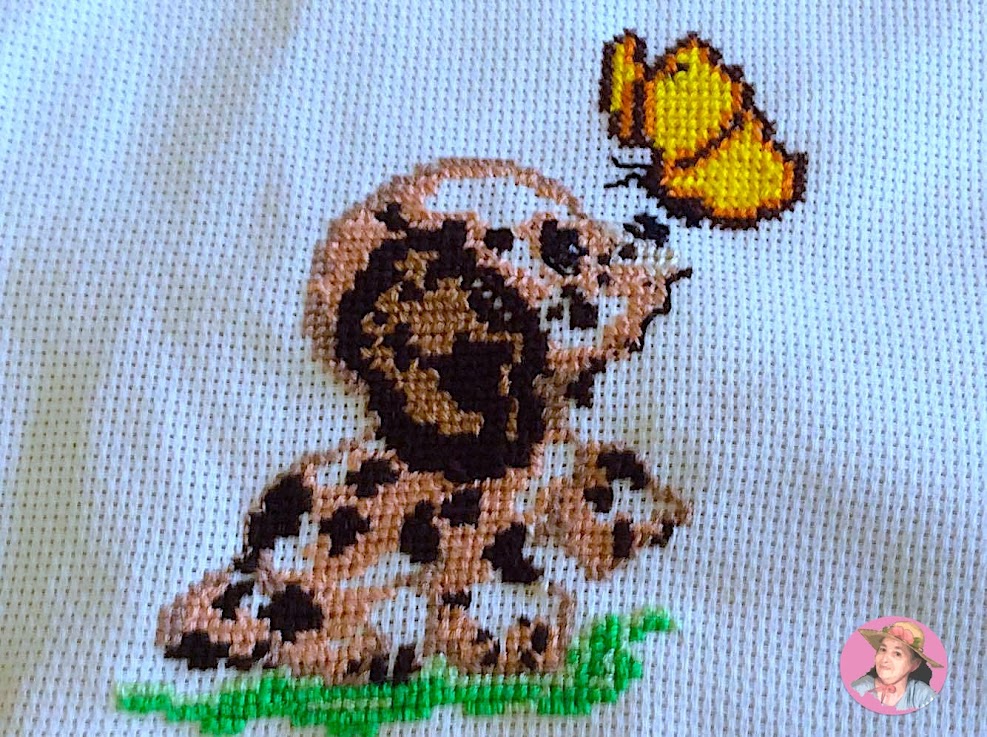 Dog in cross stitch 