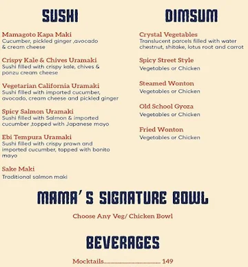 Mamagoto menu 