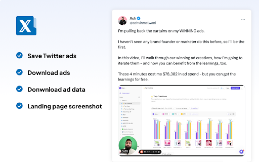 Ad Library-Twitter save ad downloader& Ad Spy
