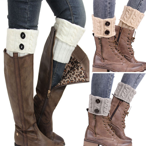 Title 6, Womens Knitted Wool Short Twist Flap Button An...