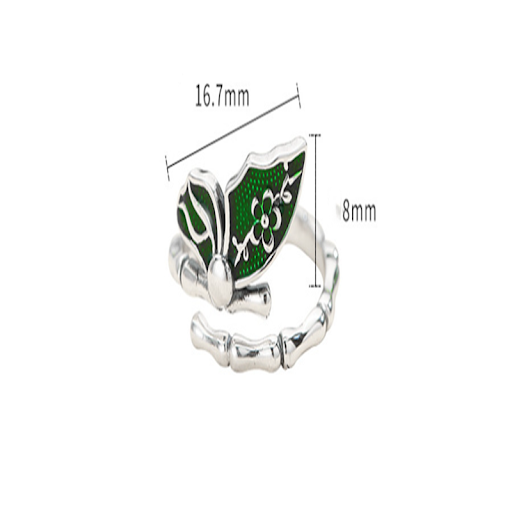 Title 1, Colorful Enamel Bamboo Butterfly Ring for Women...