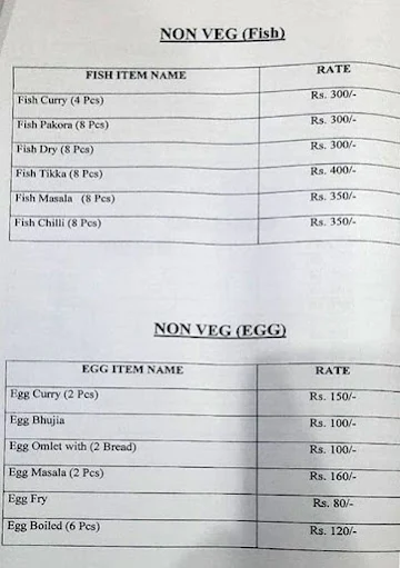 Hotel Labh Mahal menu 