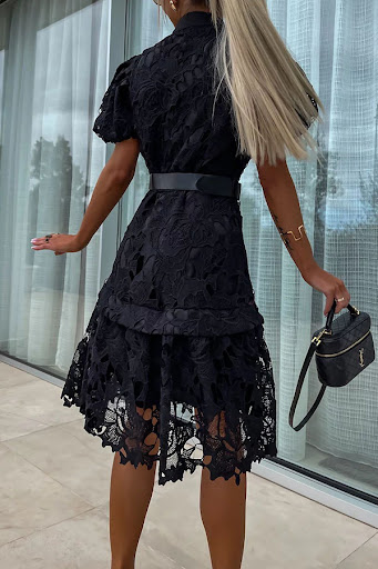 Title 5, Womens Casual Single Breasted Lace Dress