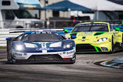 The No. 67 Ford Chip Ganassi Team UK GT of Andy Priaulx, Harry Tincknell, and Jonathan Bomarito in action on March 13, 2019 in Sebring, Florida. 