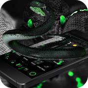 Black Green Snake Tech Theme  Icon