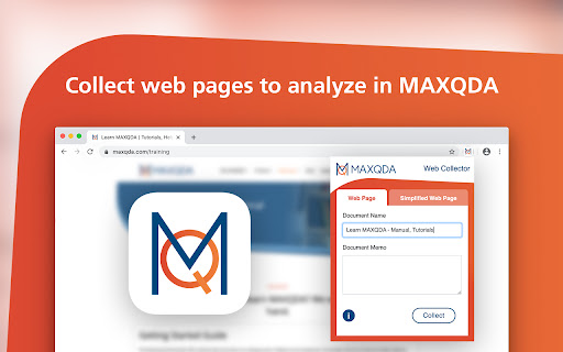 Collect web pages analyze MAXQDA 