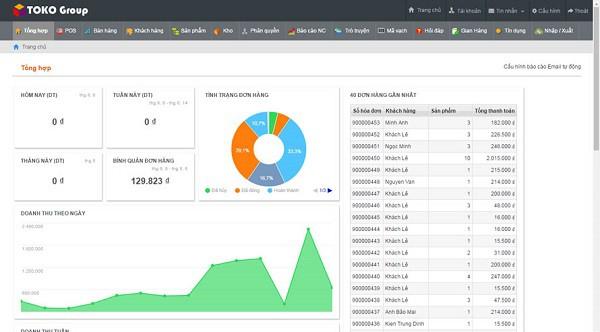 Phần mềm quản lý bán hàng miễn phí Toko Tech