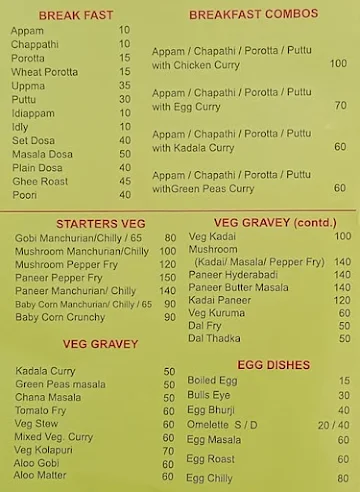 Flavours Hut menu 