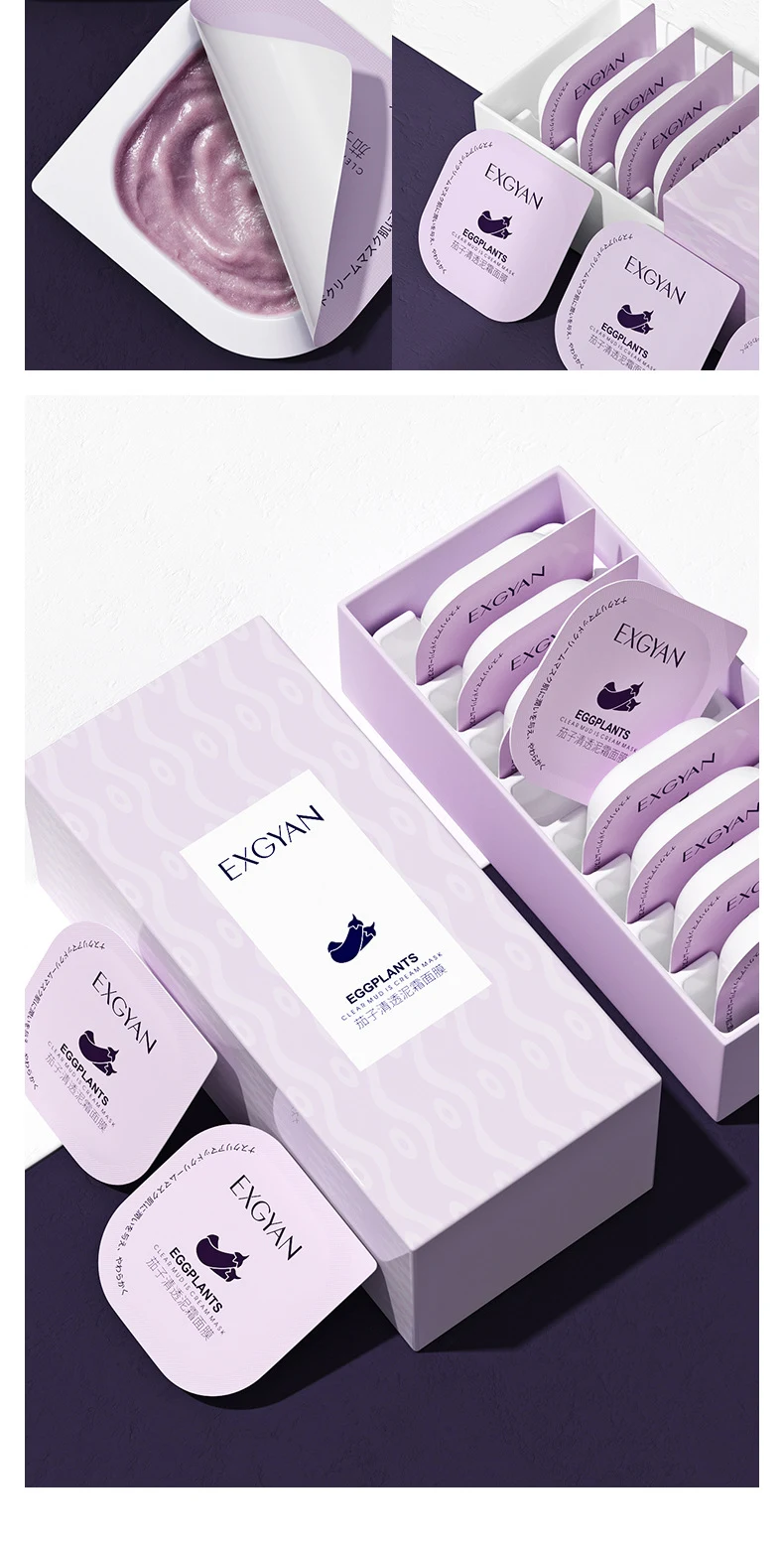 Title 4, Eggplant Mask Clear Mud Cream Moisturizing Smea...