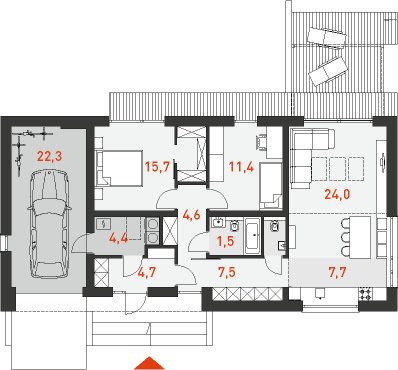 Radosny 2 - Rzut parteru