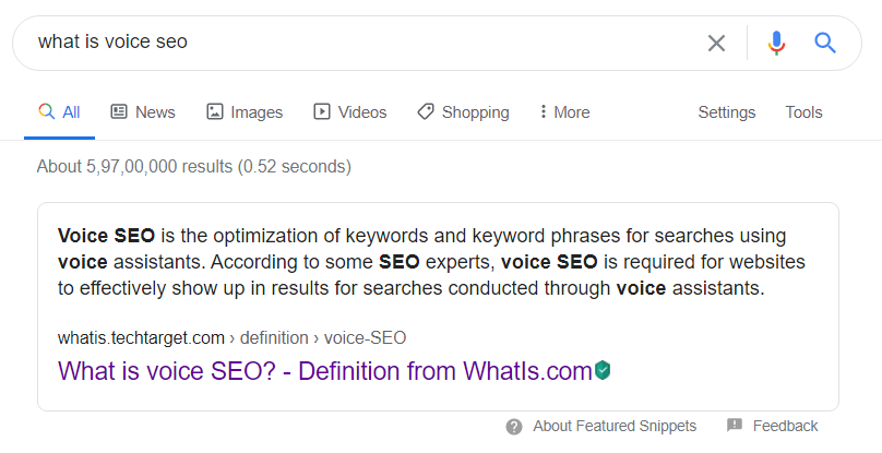 example of voice seo