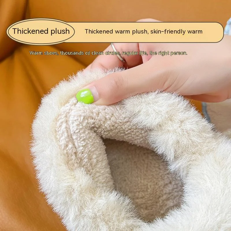 Schattige Pluche Verdikte Enkel Wrap Katoenen Slippers Heerlijk Warm en Comfortabel voor Thuis Zachte en Knusse Pantoffels
