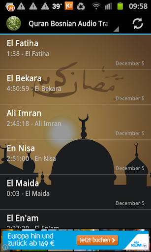 Screenshot Quran Bosnian Translation MP3
