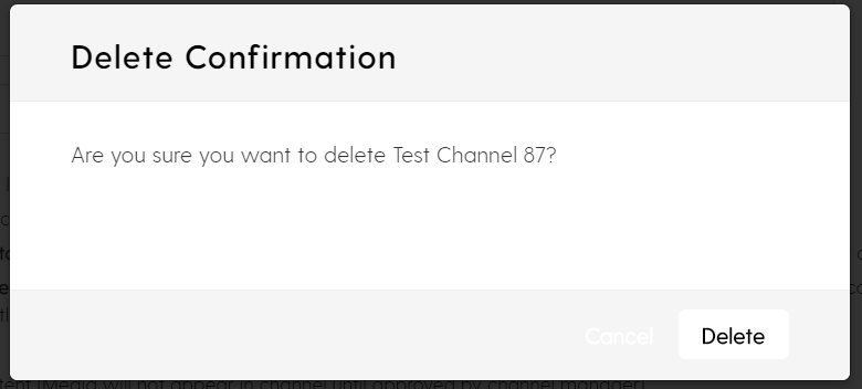 Screenshot showing the Delete Confirmation warning with a delete button