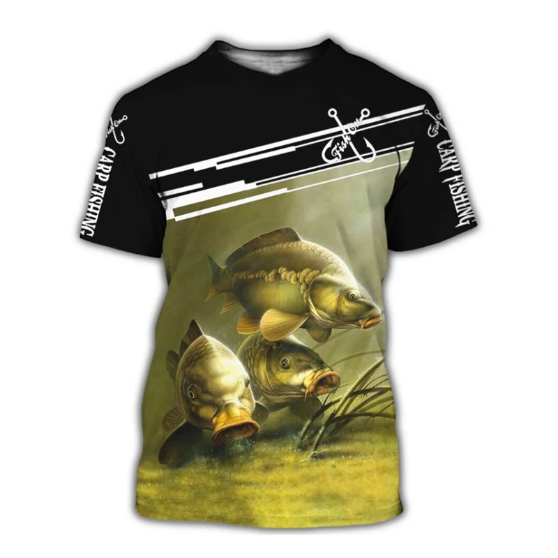 Carp 3D Printed T-Shirt Cool Summer Casual Men'S Short-Sleeved Top