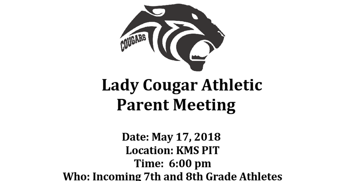 Lady Cugar Athletic Parent Meeting.docx