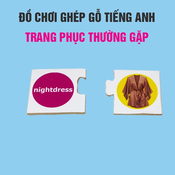 Đồ Chơi Ghép Gỗ Tiếng Anh Về Trang Phục Thường Gặp