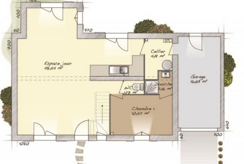  Vente Terrain + Maison - Terrain : 1 100m² - Maison : 114m² à Chailly-en-Bière (77930) 