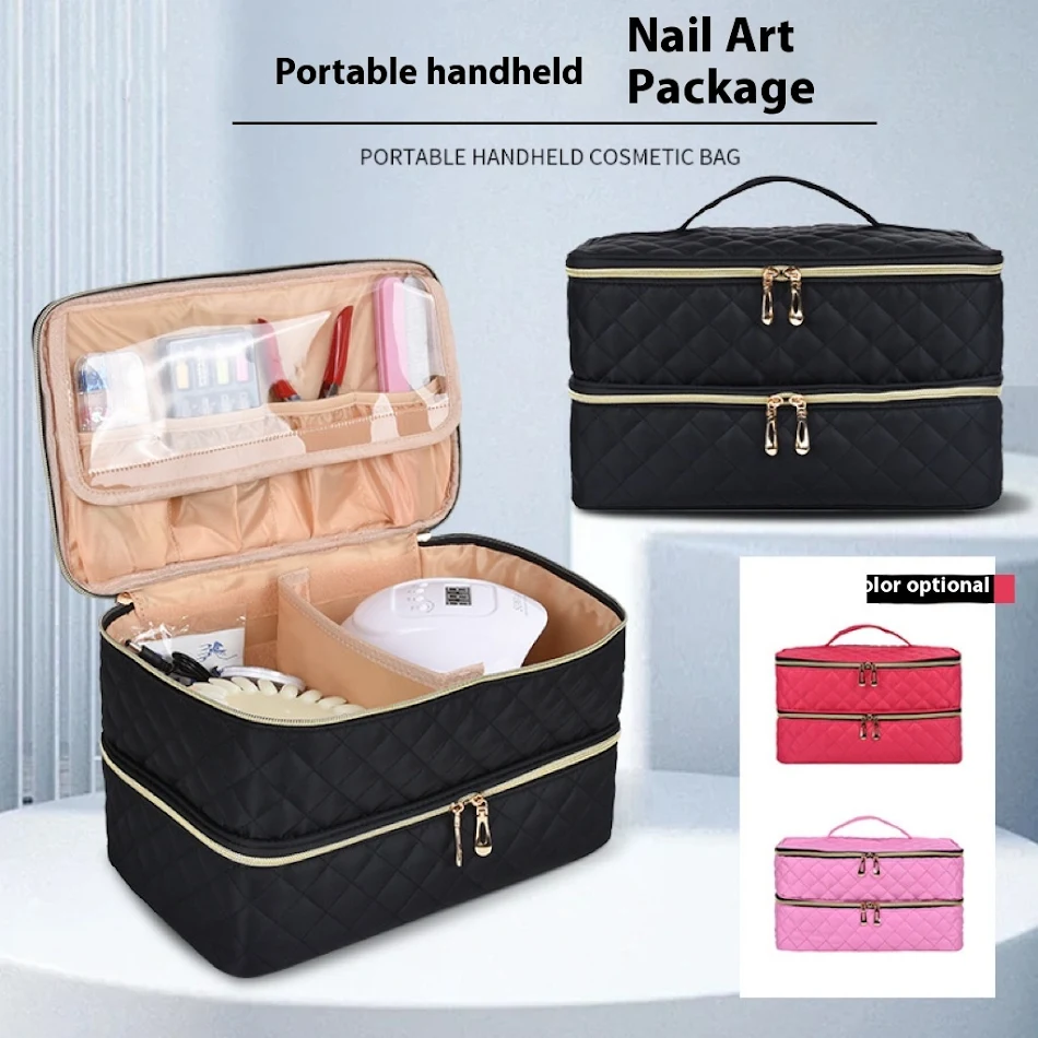 Dubbellaagse opbergtas voor manicure-gereedschap
