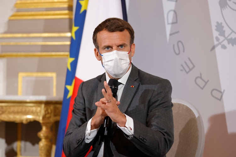 French President Emmanuel Macron ahead of the G7 Summit. He was slapped while on a visit to a professional training college in the southeast of France.