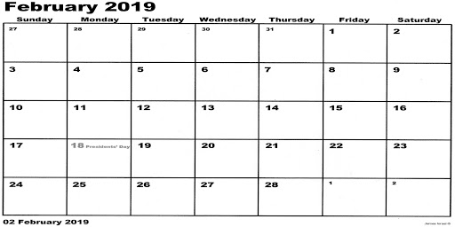Calendar US 2018 2019 2020 2021 2022