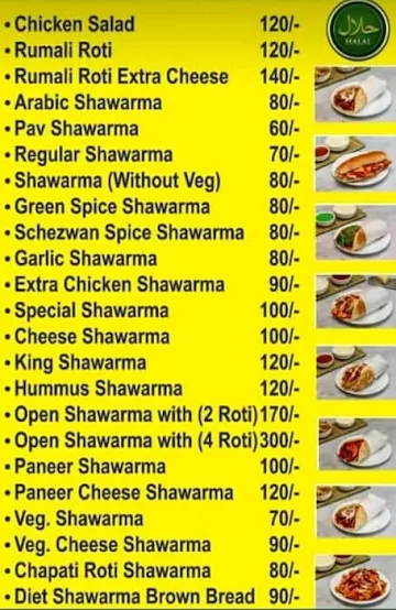 Arabian Chicken Shawarma menu 