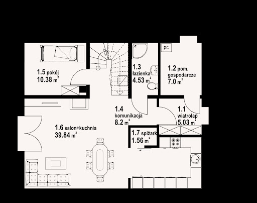 Gryfice 3 mw - Rzut parteru