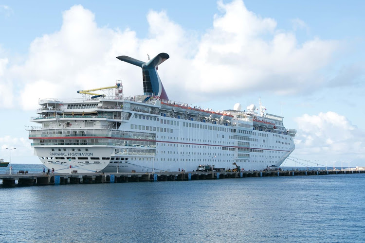 Carnival Fascination docked in St. Maarten. 