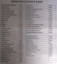 Ratna Bar & Restaurant menu 1