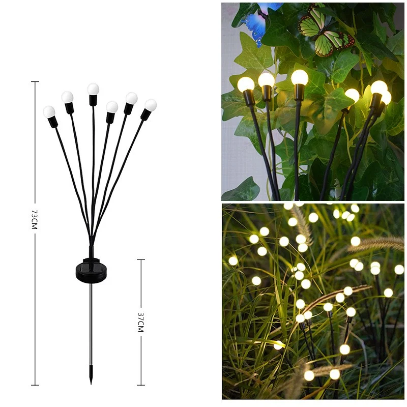 LED Pneumatic Firefly Ground Plug-in Lamp Illuminate gardens and pathways with ambient light, easy installation, and ene