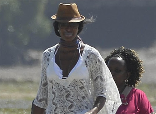 Naomi Campbell at the beach