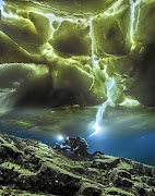 This 2015 photo from Laurent Ballesta's Gombessa III expedition shows amazing underwater lighting in Antarctica. 