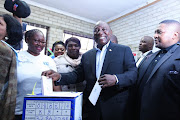 South African president and leader of the ANC Cyril Ramaphosa casts his vote, 08 May 2019, in Chiawelo, Soweto. 
