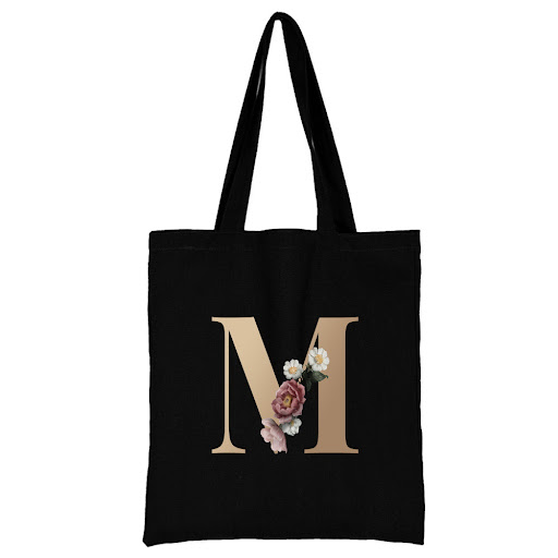 Title 15, English Alphabet Flower Printed Canvas Bag idea...