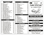 Sam Speciall All Chinese Food menu 1