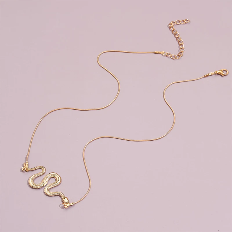 Minimalistische Slangenketting Europese en Amerikaanse mode Elegante sieraden met slangenhanger Eenvoudig en modern ontwerp voor vrouwen