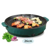 Bếp Nướng Điện Shanban 26Cm, Chảo Nướng Không Khói 600W, Chống Dính Đa Năng, Bbq Tại Nhà