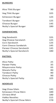 Nutty Creations menu 1