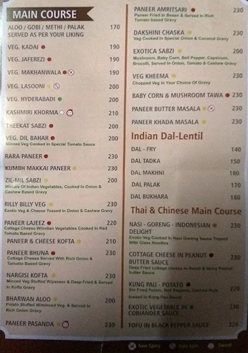 Aum Fine Dine menu 