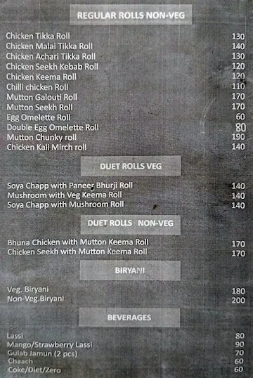 Crazy Rolls menu 